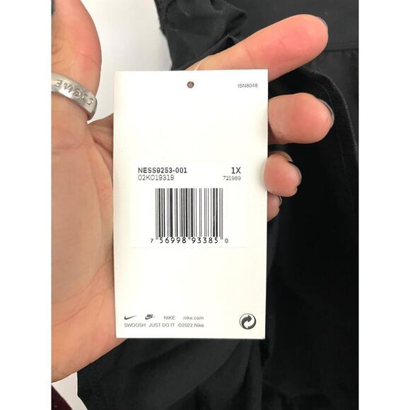 NEW Nike Solid Board Skirt 1X Black Swimsuit Bottoms Zip Pocket Side Slit Active - Picture 6 of 12